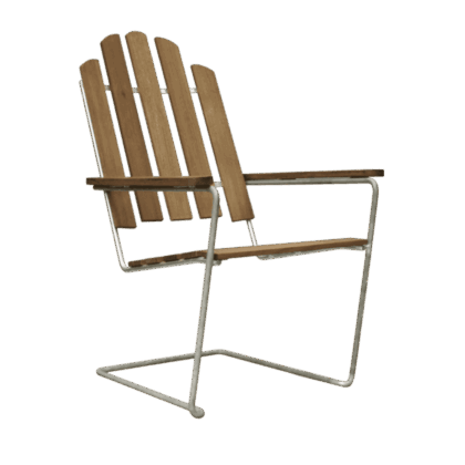 Grythyttan stålmöbler a3 solstol teak-varmförzinkat stativ