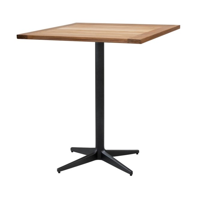 Cane-line drop cafébord teak 72x72 cm lava grey stativ
