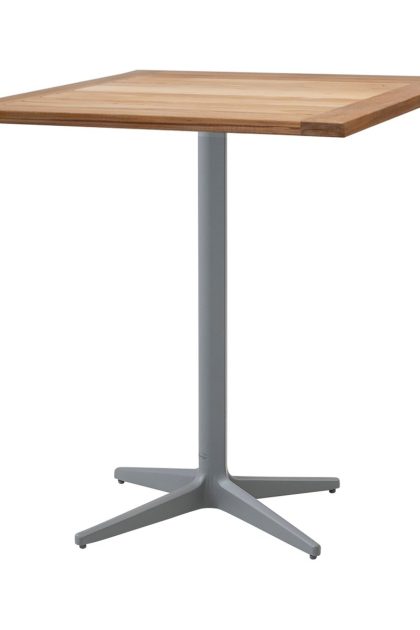 Cane-line drop cafébord teak 72x72 cm ljusgrått stativ