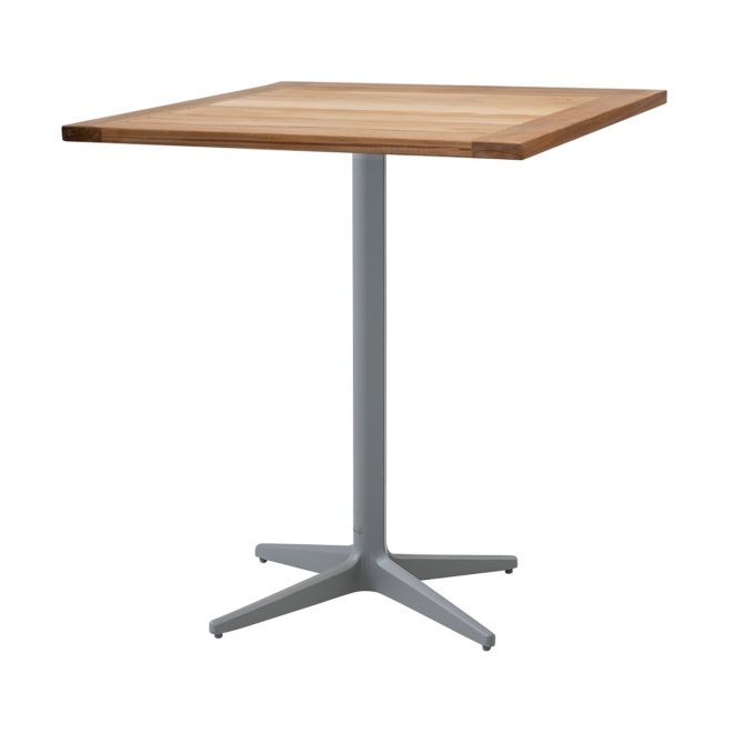 Cane-line drop cafébord teak 72x72 cm ljusgrått stativ