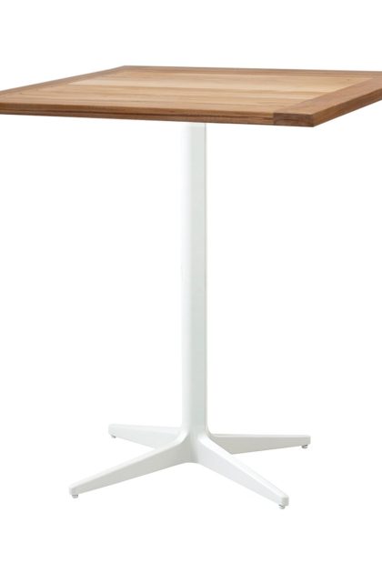 Cane-line drop cafébord teak 72x72 cm vitt stativ