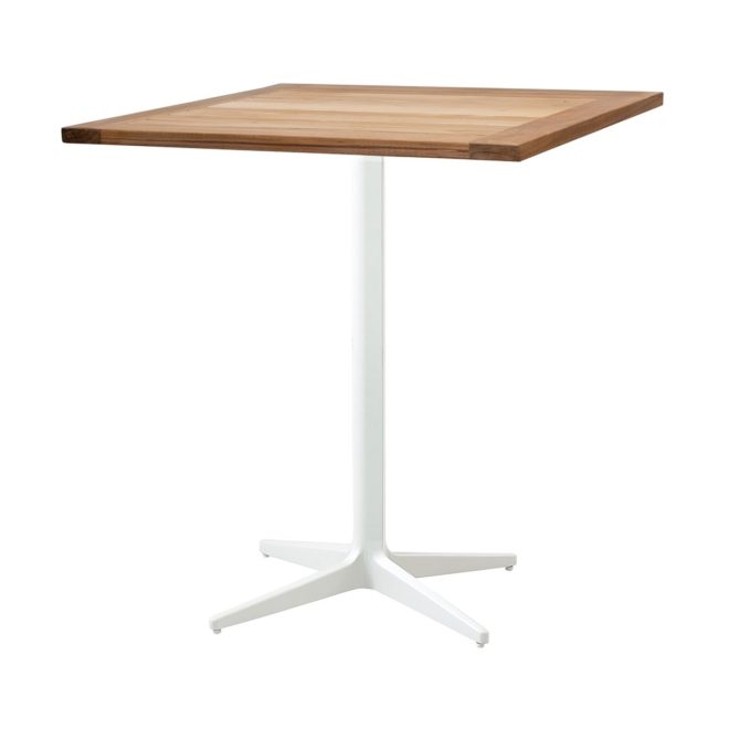 Cane-line drop cafébord teak 72x72 cm vitt stativ