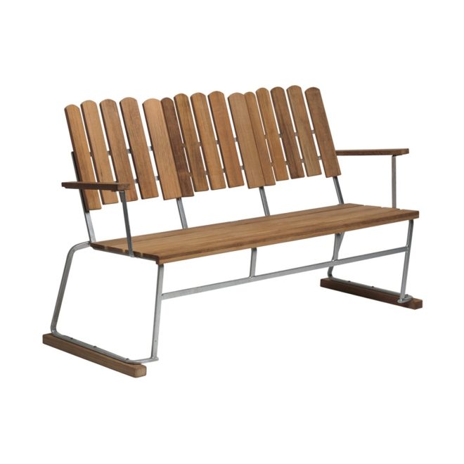 Grythyttan stålmöbler soffa 6 teak-varmförzinkat stativ