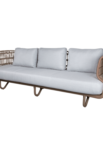 Cane-line nest soffa 3-sits weave natural, cane-line natté light grey