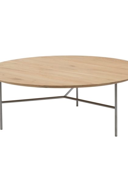 Mavis tribeca soffbord ek lack, satinkromade, ø110