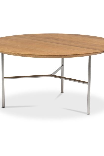 Mavis tribeca soffbord ek olja rustik, satinkromade ben, ø80