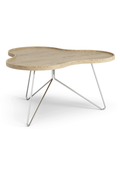 Swedese flower mono bord 84x90 cm h45cm-ek natur-krom