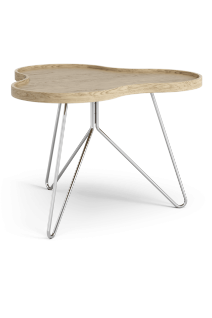 Swedese flower mono bord 62x66 cm h.45cm-ek natur-krom