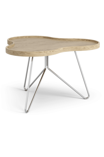 Swedese flower mono bord 62x66 cm h.39cm-ek natur-krom
