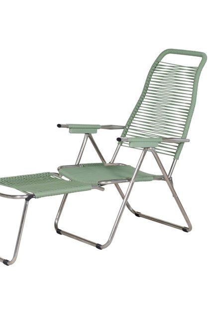Fiam spaghetti solstol med fotstöd sage green