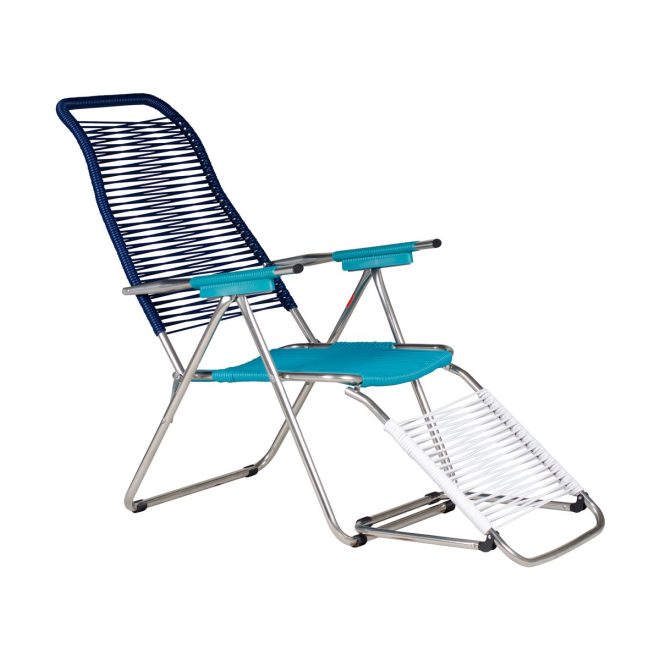 Fiam spaghetti solstol med fotstöd multi-blue