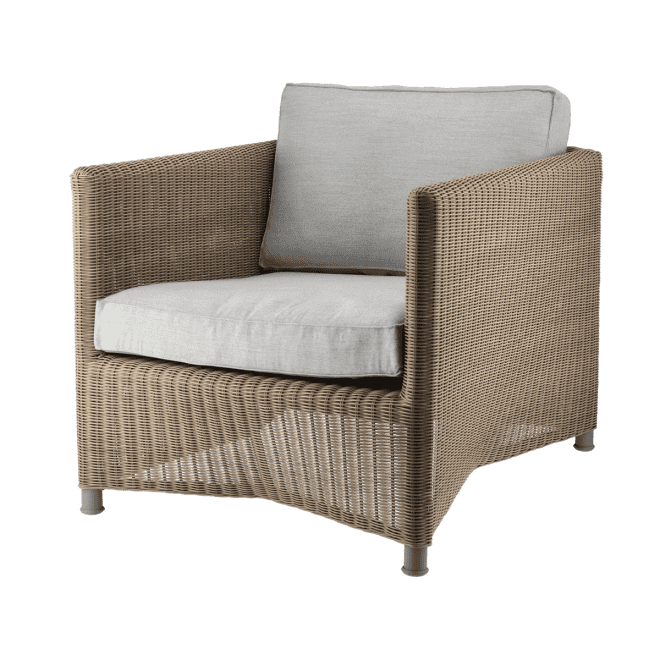 Cane-line diamond loungefåtölj natural, tyg caneline natté light grey