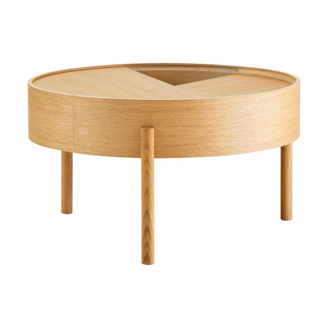Woud arc soffbord Ø66 cm oljad ek