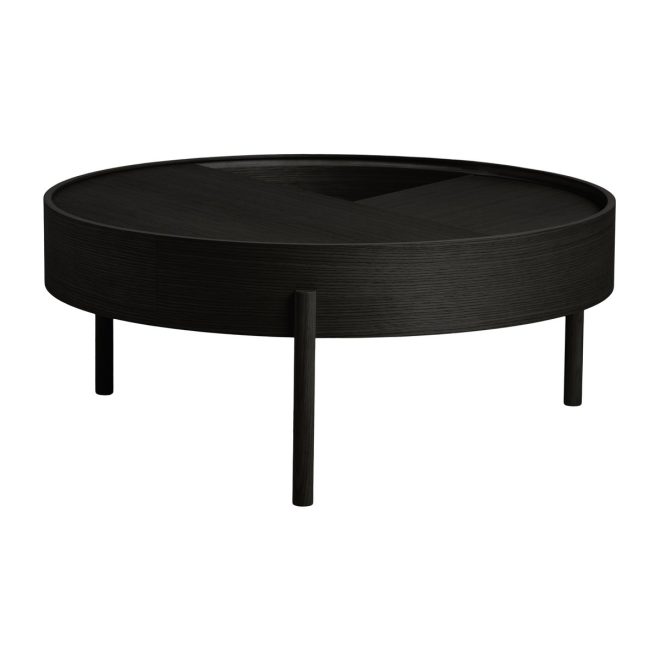 Woud arc soffbord Ø89 cm svartmålad ask