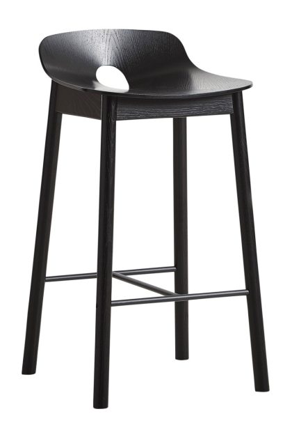 Woud mono barstol 65 cm svartmålad ask