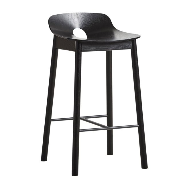 Woud mono barstol 65 cm svartmålad ask