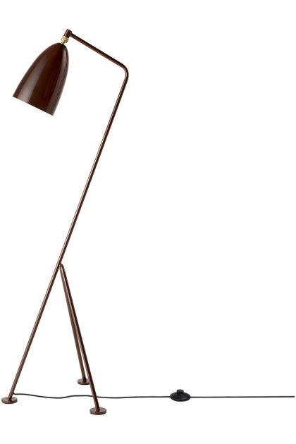 Gubi gräshoppa golvlampa blank walnut brown