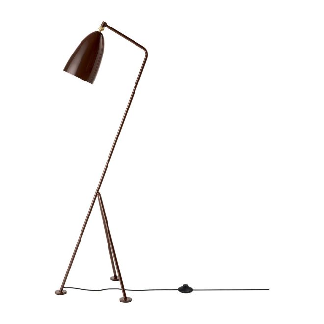 Gubi gräshoppa golvlampa blank walnut brown
