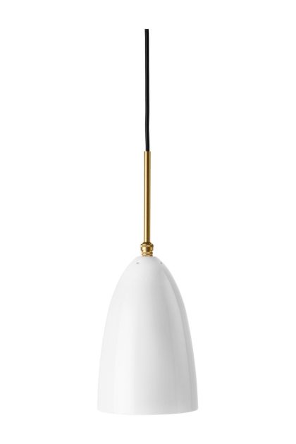 Gubi gräshoppa taklampa blank alabaster white-brass