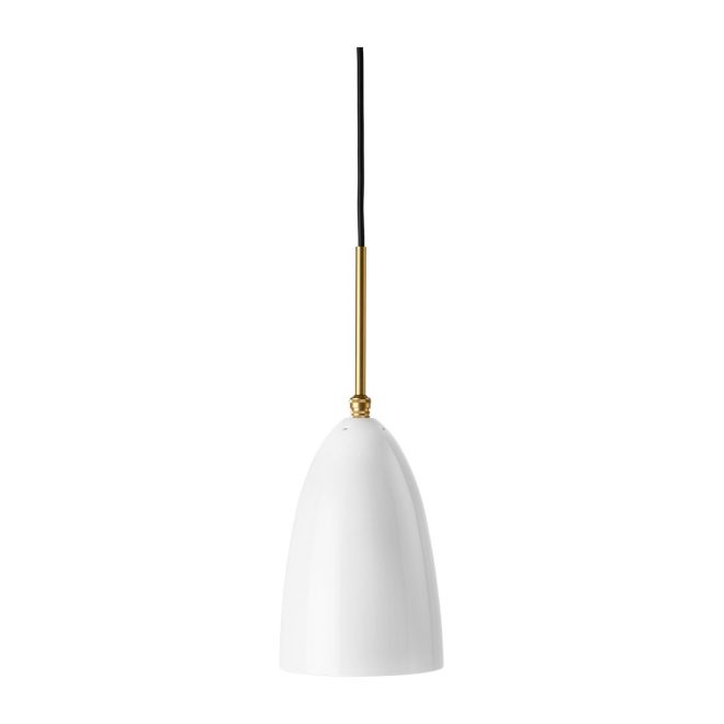 Gubi gräshoppa taklampa blank alabaster white-brass