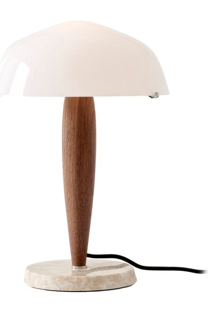 &tradition herman shy3 bordslampa walnut & cream marble, textilsladd