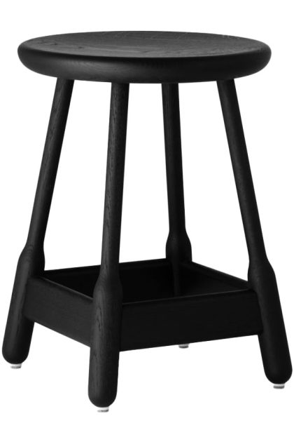 Massproductions albert barstol 50 cm svartbetsad ek