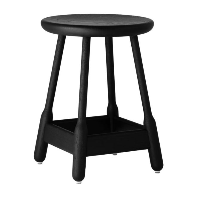 Massproductions albert barstol 50 cm svartbetsad ek