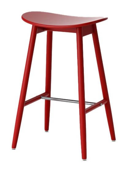 Massproductions icha barstol 65 cm rödlakerad bok