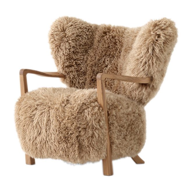 &tradition wulff lounge chair atd2 fåtölj oljad ek-sheepskin honey