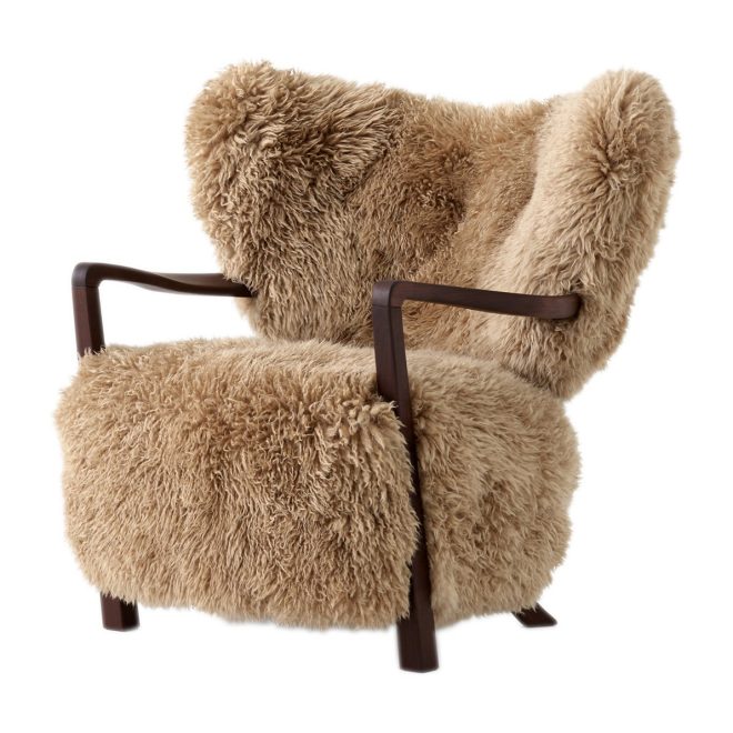 &tradition wulff lounge chair atd2 fåtölj oljad valnöt-sheepskin honey