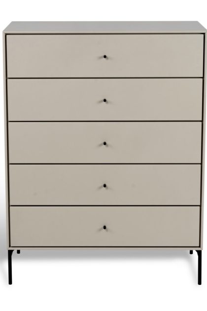Mavis volt byrå 5 lådor beige detaljer i svart
