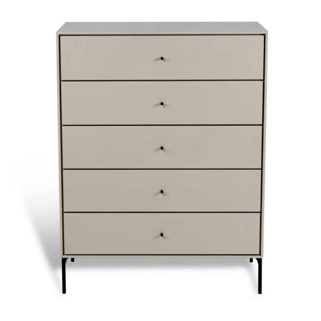 Mavis volt byrå 5 lådor beige detaljer i svart