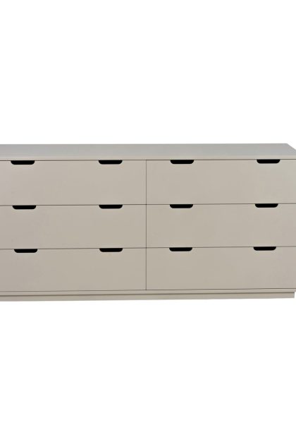 Mavis aoko byrå dubbel 6 lådor beige