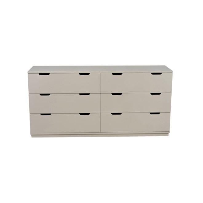 Mavis aoko byrå dubbel 6 lådor beige