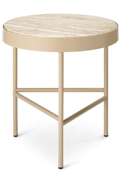 Ferm living travertine soffbord Ø40 cm cashmere