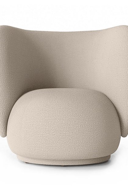 Ferm living rico lounge chair bouclé wool bouclé natural
