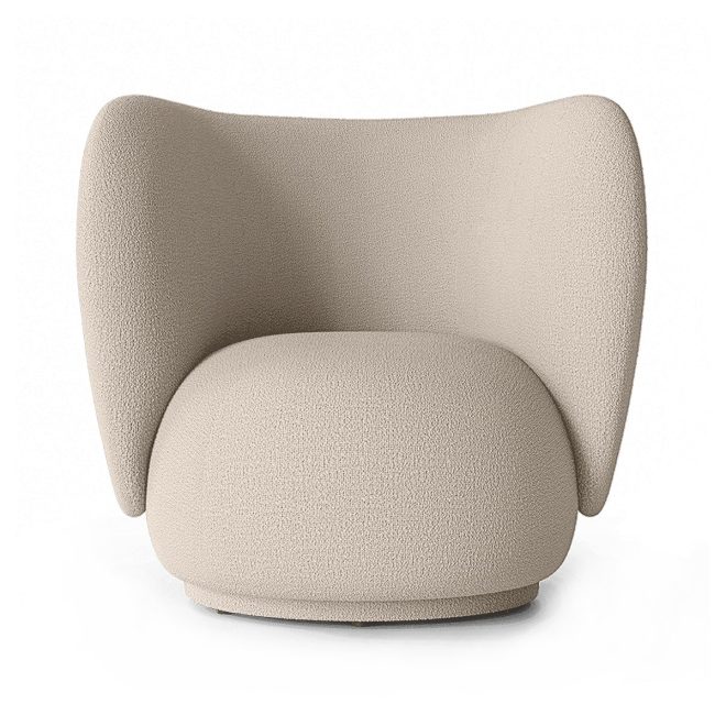 Ferm living rico lounge chair bouclé wool bouclé natural