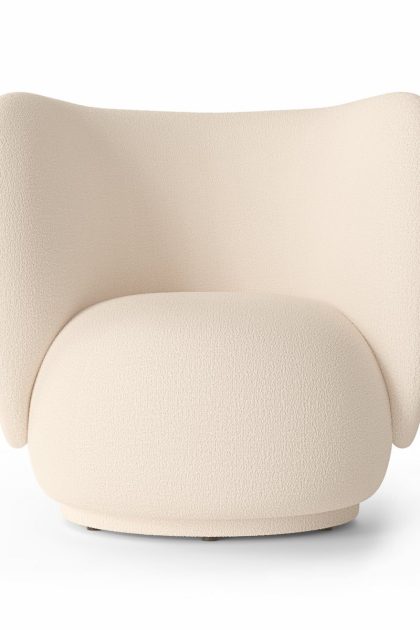 Ferm living rico lounge chair bouclé wool bouclé offwhite