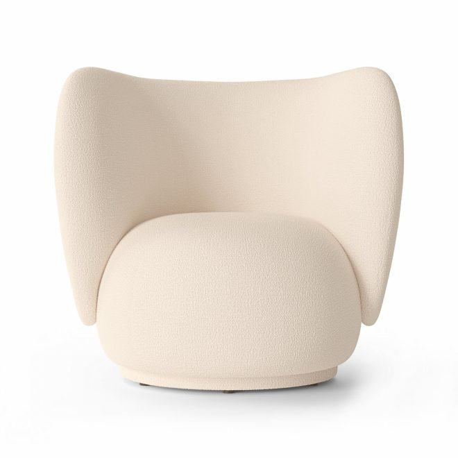 Ferm living rico lounge chair bouclé wool bouclé offwhite