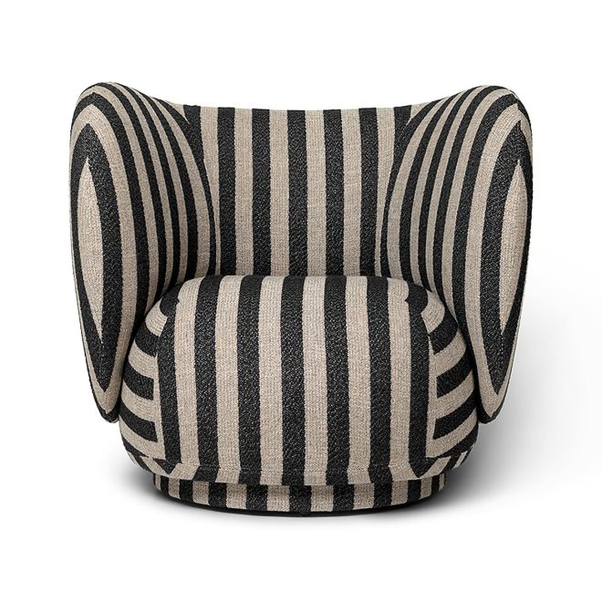 Ferm living rico lounge chair fåtölj louisiana sand black