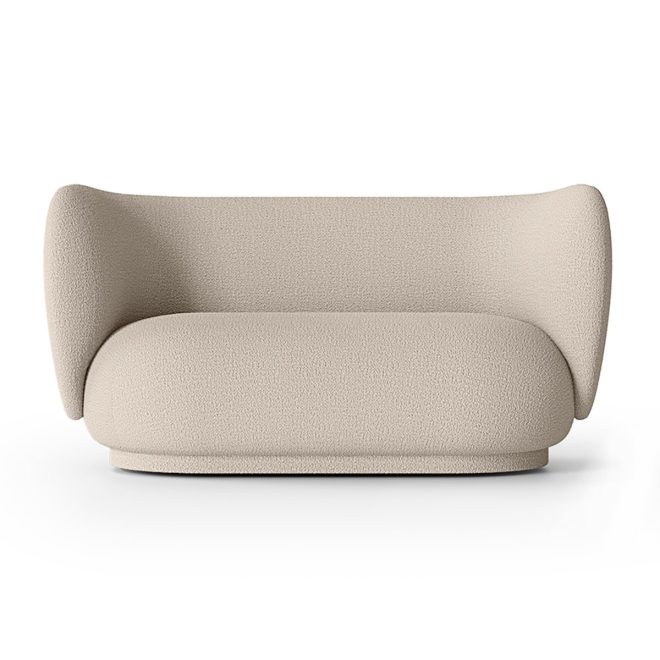 Ferm living rico soffa bouclé 2-sits wool bouclé natural