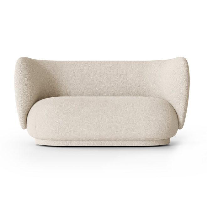 Ferm living rico soffa bouclé 2-sits wool bouclé offwhite