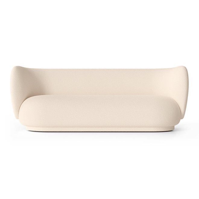 Ferm living rico soffa bouclé 3-sits wool bouclé offwhite