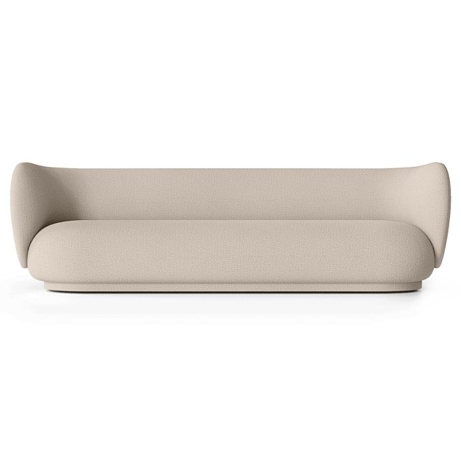 Ferm living rico soffa bouclé 4-sits wool bouclé natural