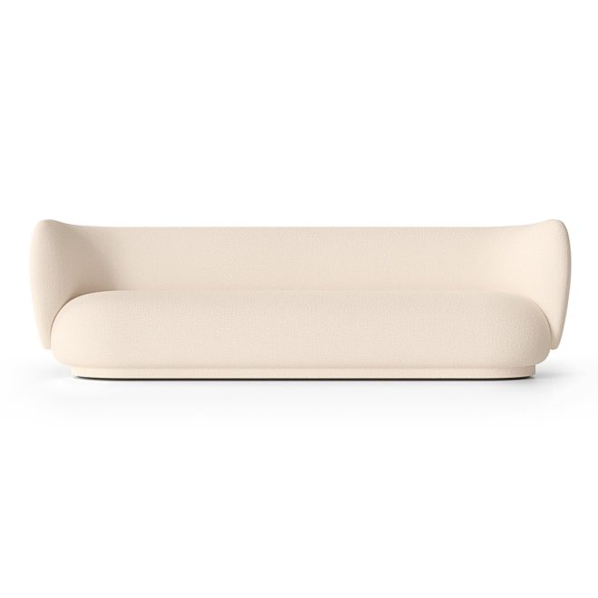 Ferm living rico soffa bouclé 4-sits wool bouclé offwhite