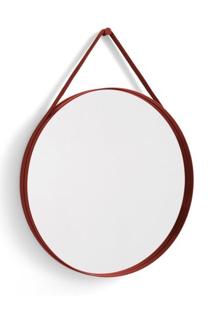 Hay strap mirror spegel Ø70 cm red