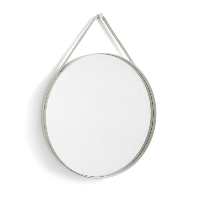 Hay strap mirror spegel Ø70 cm light grey