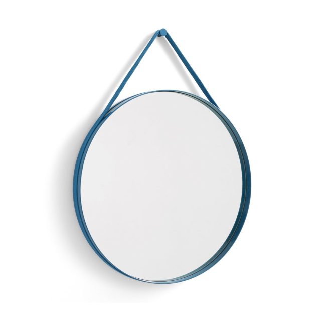 Hay strap mirror spegel Ø70 cm blue