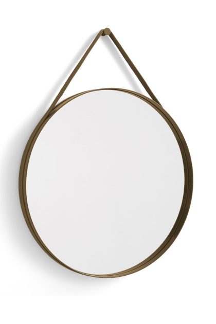 Hay strap mirror spegel Ø70 cm light brown