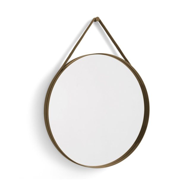 Hay strap mirror spegel Ø70 cm light brown
